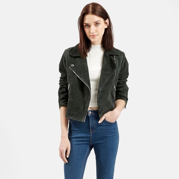 dark green suede jacket